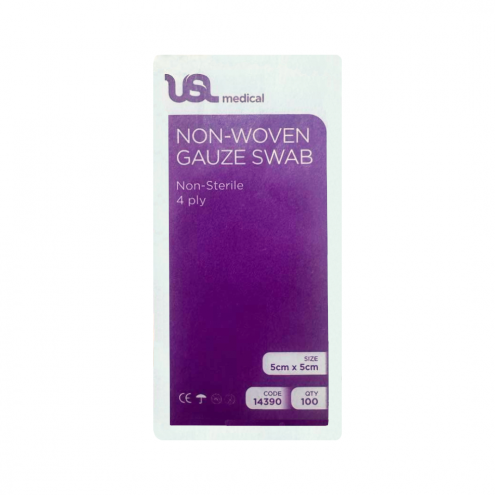 Gauze Swabs - 4 Ply - 5cm x 5cm (100 Pack)