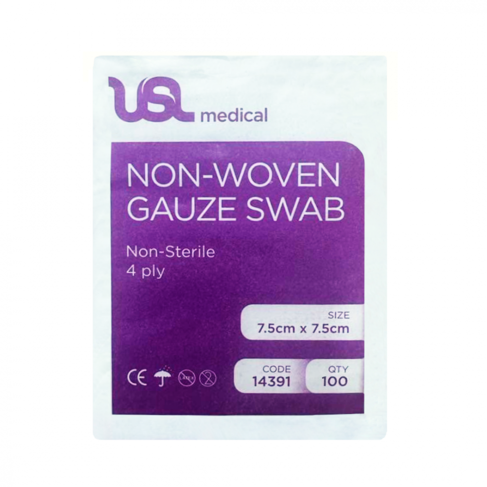 Gauze Swabs - 4 Ply - 7.5cm x 7.5cm (100 Pack)
