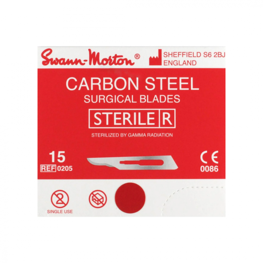 Swann Morton - Carbon Steel Surgical Blades - Size 15 Swann Morton - Carbon Steel Surgical Blades - Size 15